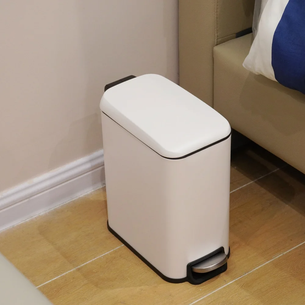 Hot Sale 5L Cold Roll Steel Rectangular Pedal Dustbin Removable Inner Bucket Trash Bin For Kitchen And Bathroom