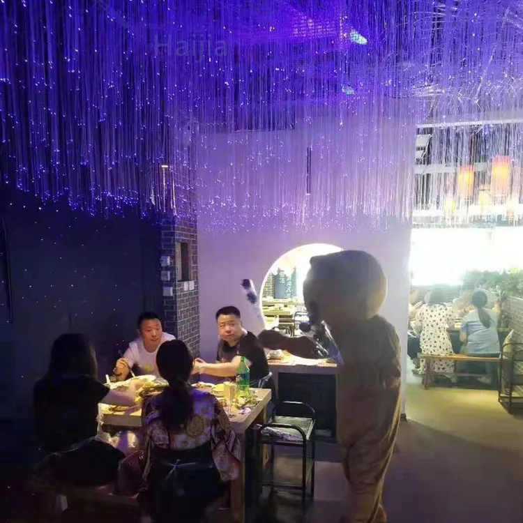 Easy to design Music induction mixed color starry DIY fiber optic rain pendant light