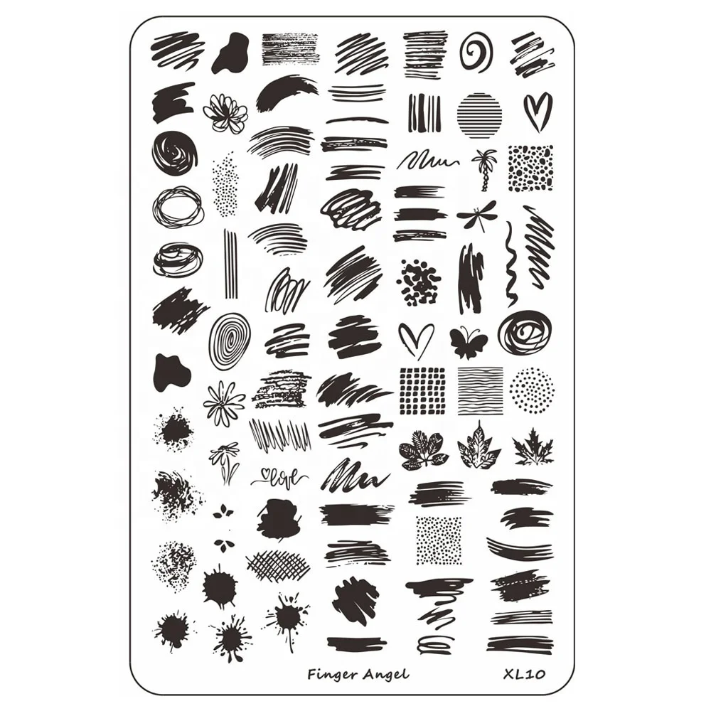 Factory Directly Sale Stamping 9.5x14.5CM Plate Nail Supplies Professionals Nail Art Stamping Plates