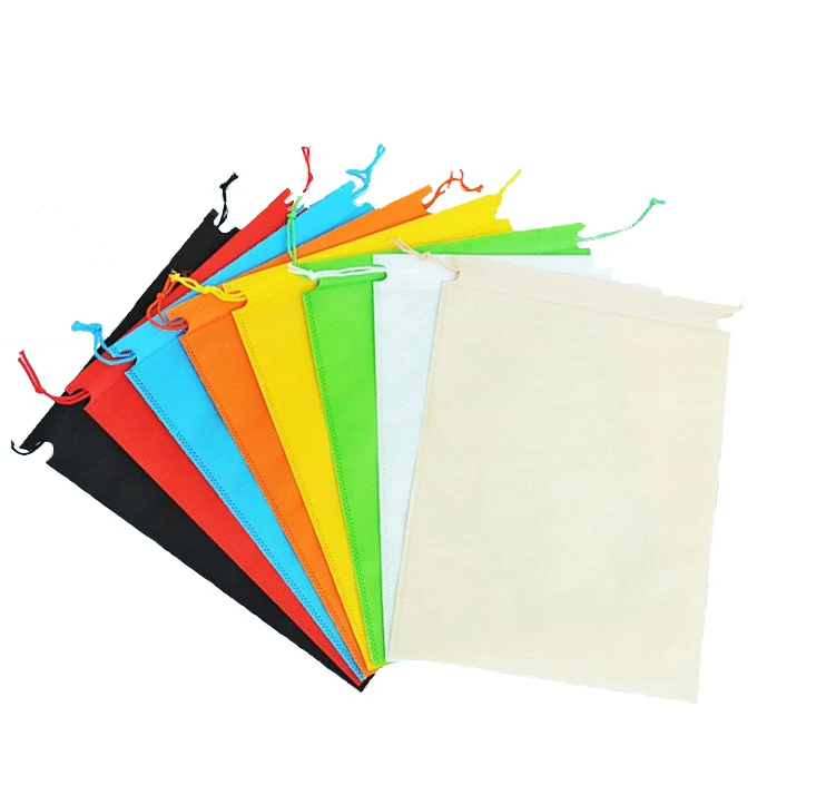 2019 Cheap Eco-friendly 70g Dust Shopping String Bags Drawstring Bag for Shoe Nonwoven Polypropylene Pp Non Woven Fabric 100 DOT