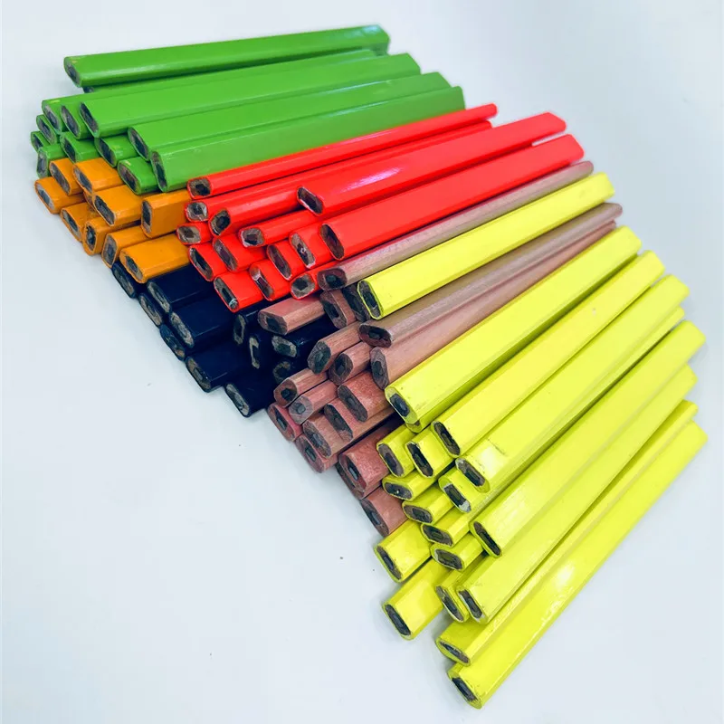 Carpenter Pencil Personalized 18/24cm Basswood material Flat HB Pencils For Carpenter Construction Pencil