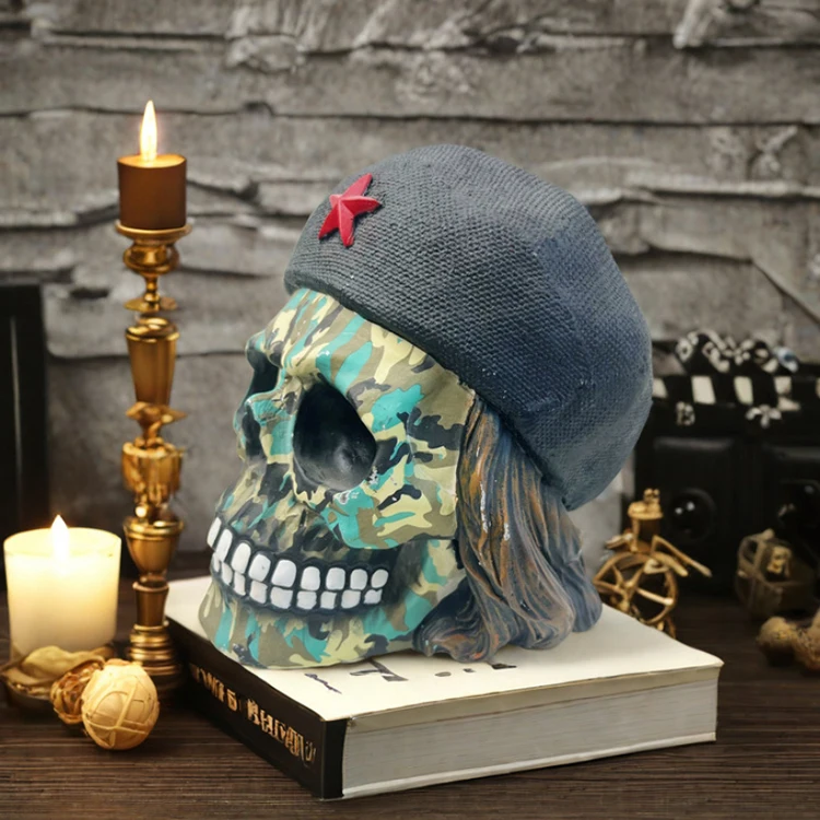 Wholesale Handmade Customized Halloween Home Decorative Poly Resin Skulls Decoration