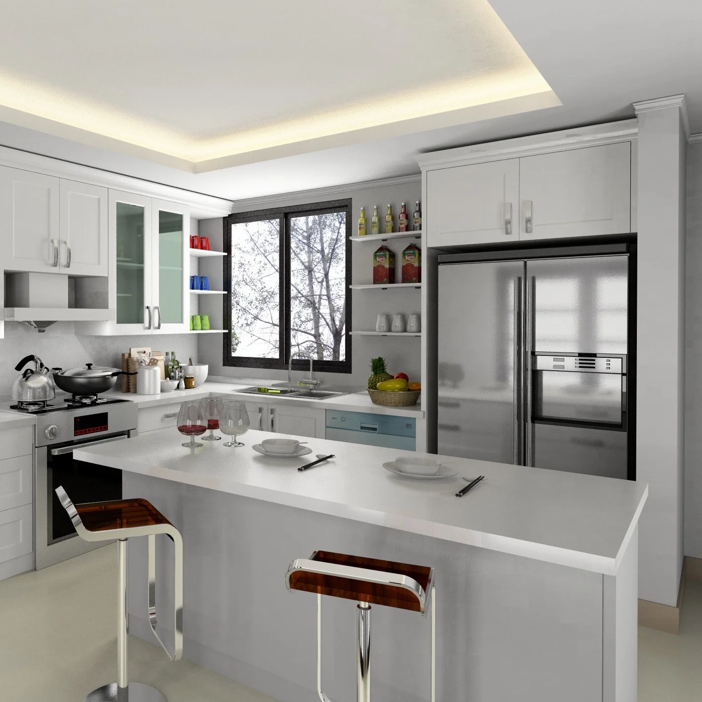 2019 высокий Глянец лак подвесной кухонный шкаф дизайн wth DTC Аппаратные средства