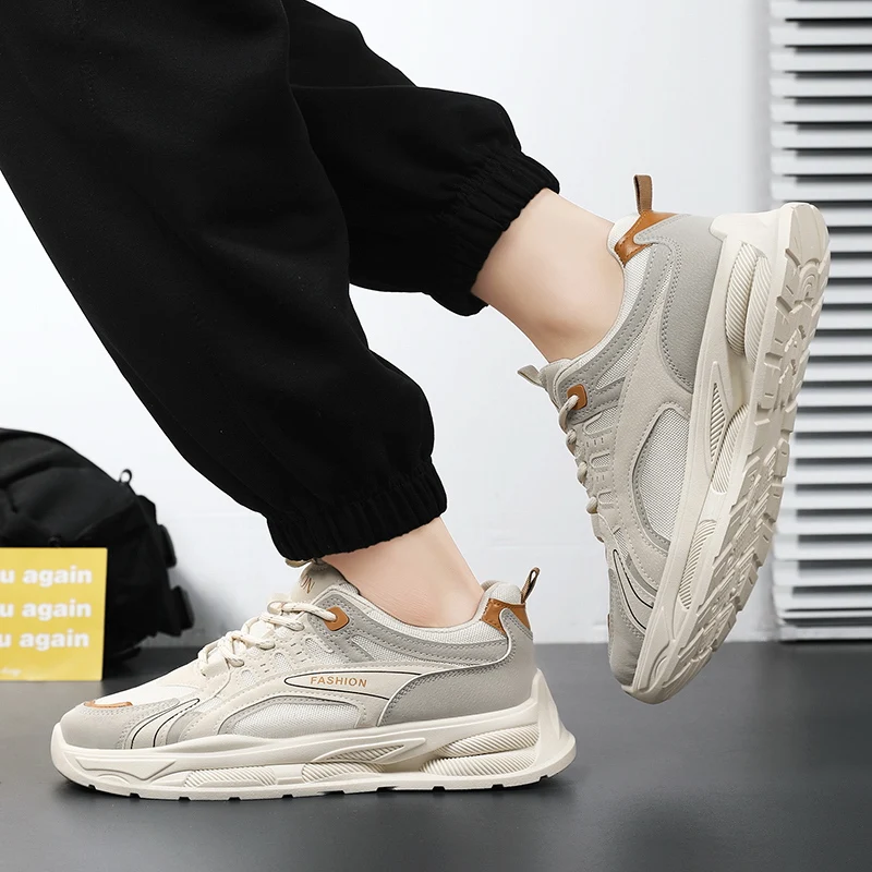 Модные сетчатые дышащие кроссовки zapatillas на толстой подошве мужские повседневные для ходьбы Спортивная мужская обувь