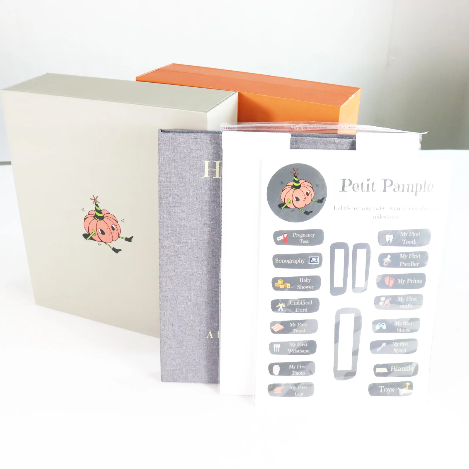 Cardboard Savor Folder Paper Baby Memory Organizer Calendar Gift Box Empty Infant Baby Products Keepsake Envelope Packaging Box