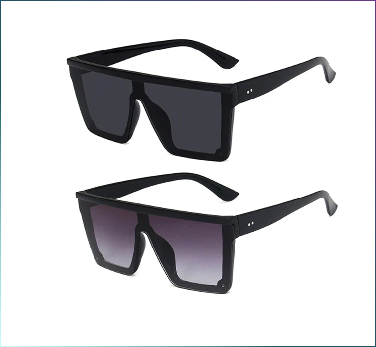 6979 Women Popular Oversized Shades Sun Glasses Square Custom Logo One Piece Lens Colorful Fashion Design Sunglasses Men