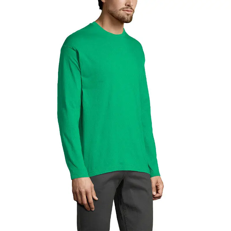 Высокое качество трафаретная печать мода на заказ печатная Мужская футболка с длинным рукавом