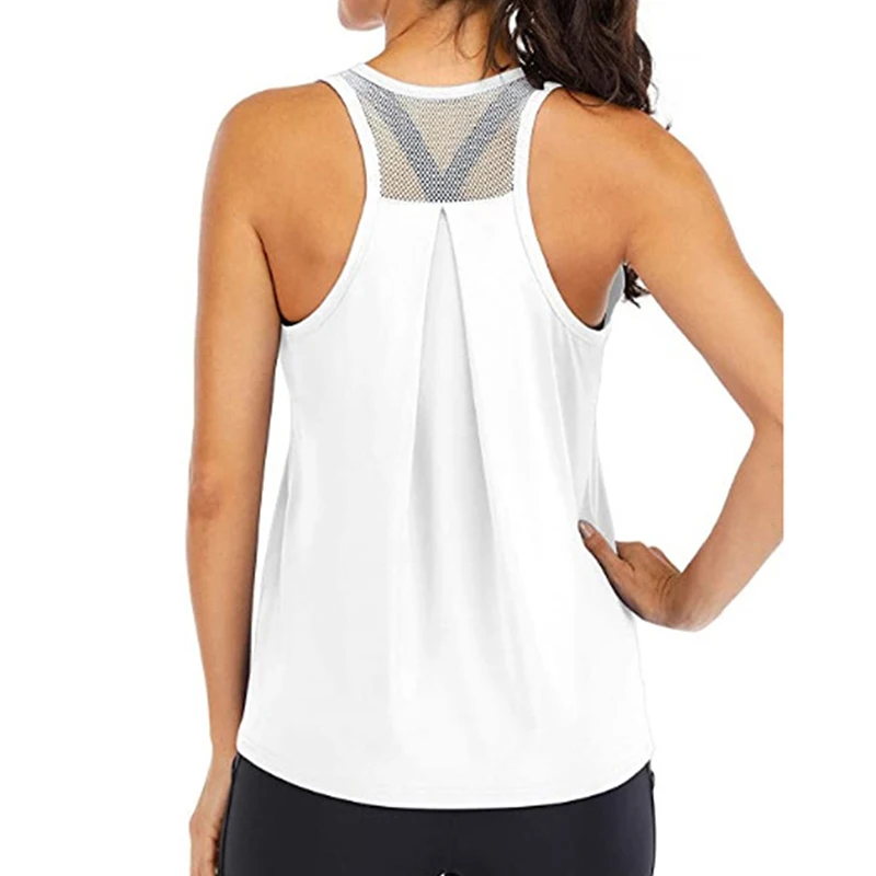 
Women Workout Vest Loose Fit Racerback Tank Tops Mesh Backless Vest Running Tank Tops 