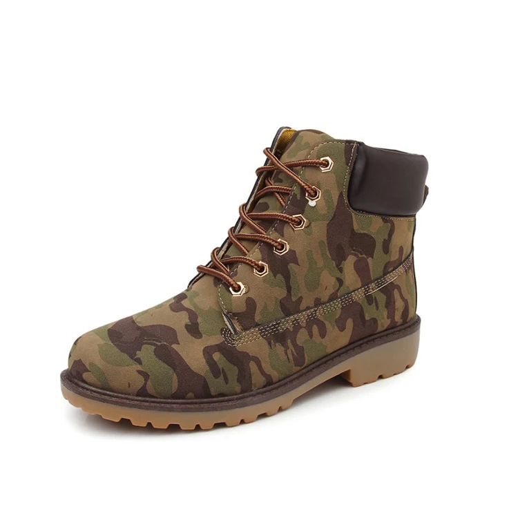 Autumn Winter High-Top Fashion Trend Couples Martin Boots Black Camouflage Men Women Plus Size Casual Shoes