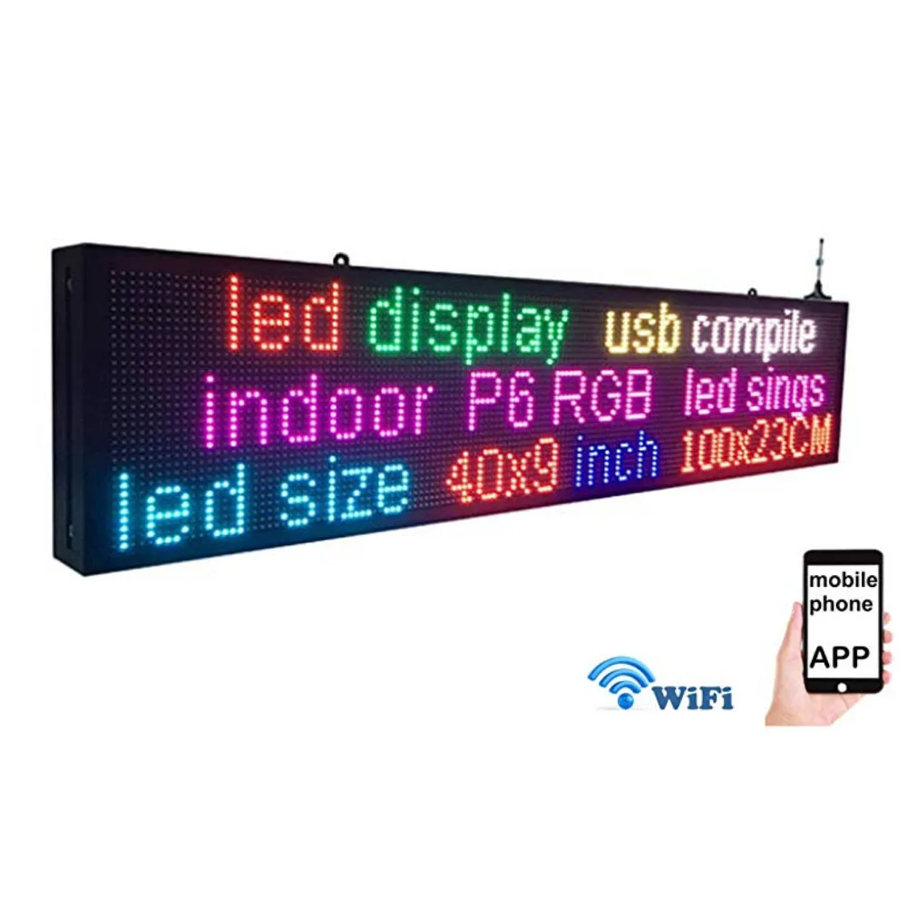 7 color led scrolling display message board WIFI LED Sign Display Programmable Screen Scrolling text letter p5 led display