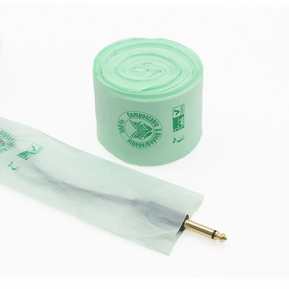 Custom Free Sample 60*800 MM Disposable biodegradable tattoos machine cover wrap tattoo clip cord sleeves