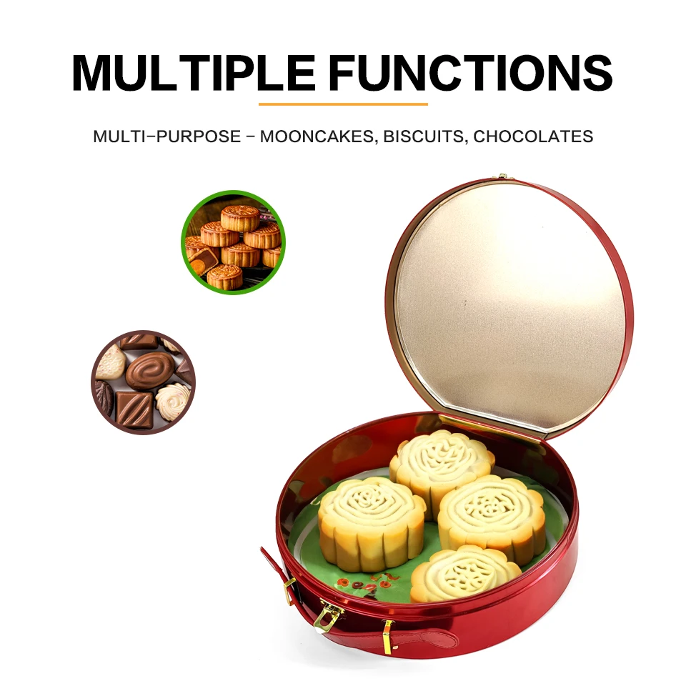 Jinyunabao Factory Supply Luxury Snack /candy/biscuit/cookie /mooncake/dessert/chocolate/red Gift Tins Metal Boxes for Weeding