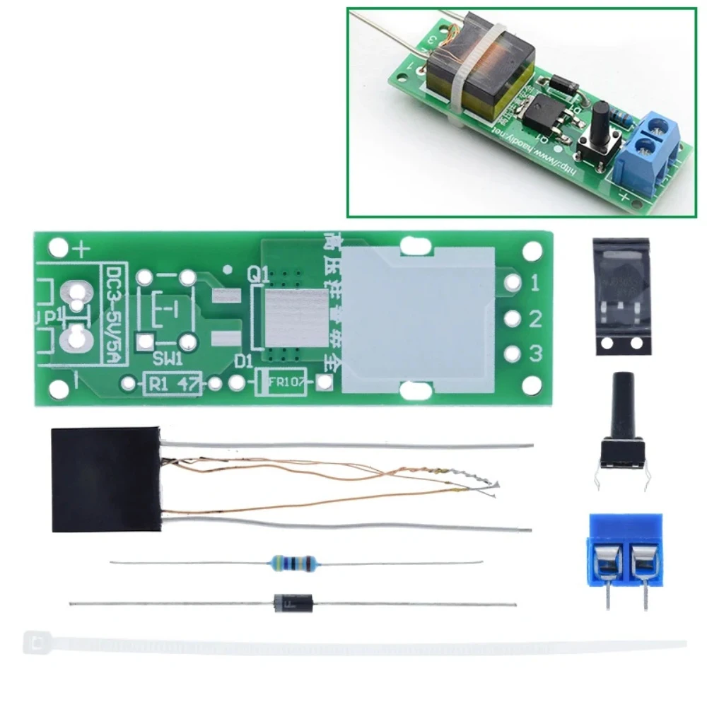 HV-1 High Voltage Generator Arc Ignition DIY Kit Arc Generator Arc Cigarette Igniter Kit DIY High Voltage Module DC 3-5V Lighter