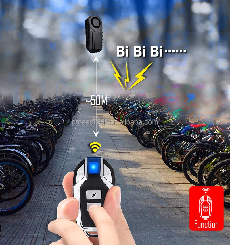 Waterproof Security Motorcycle Bicycle Alarm Anti Theft Wireless Bike Vibration Alarm with Remote Loud Bike Alarm for Bike