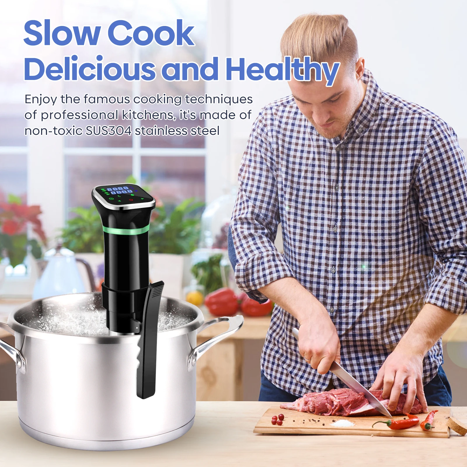
Hot Sale 1100W Watts Stainless Steel Thermal Immersion Circulator Sous Vide slow Cookers 