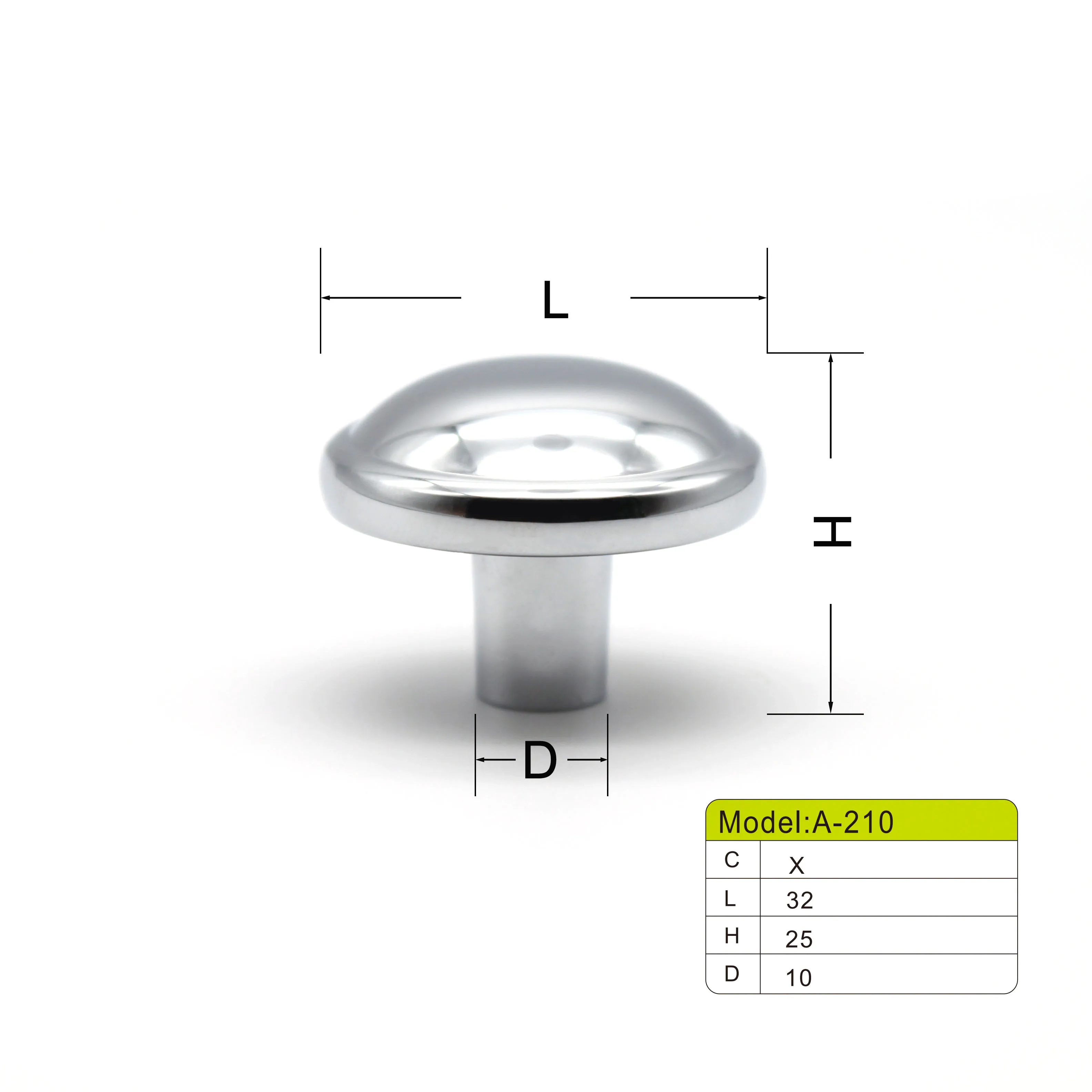 Small Zinc Alloy Zamak Plating Furniture Dresser Mushroom Knob Modern Kitchen Cabinet Wardrobe Round Circle Knobs