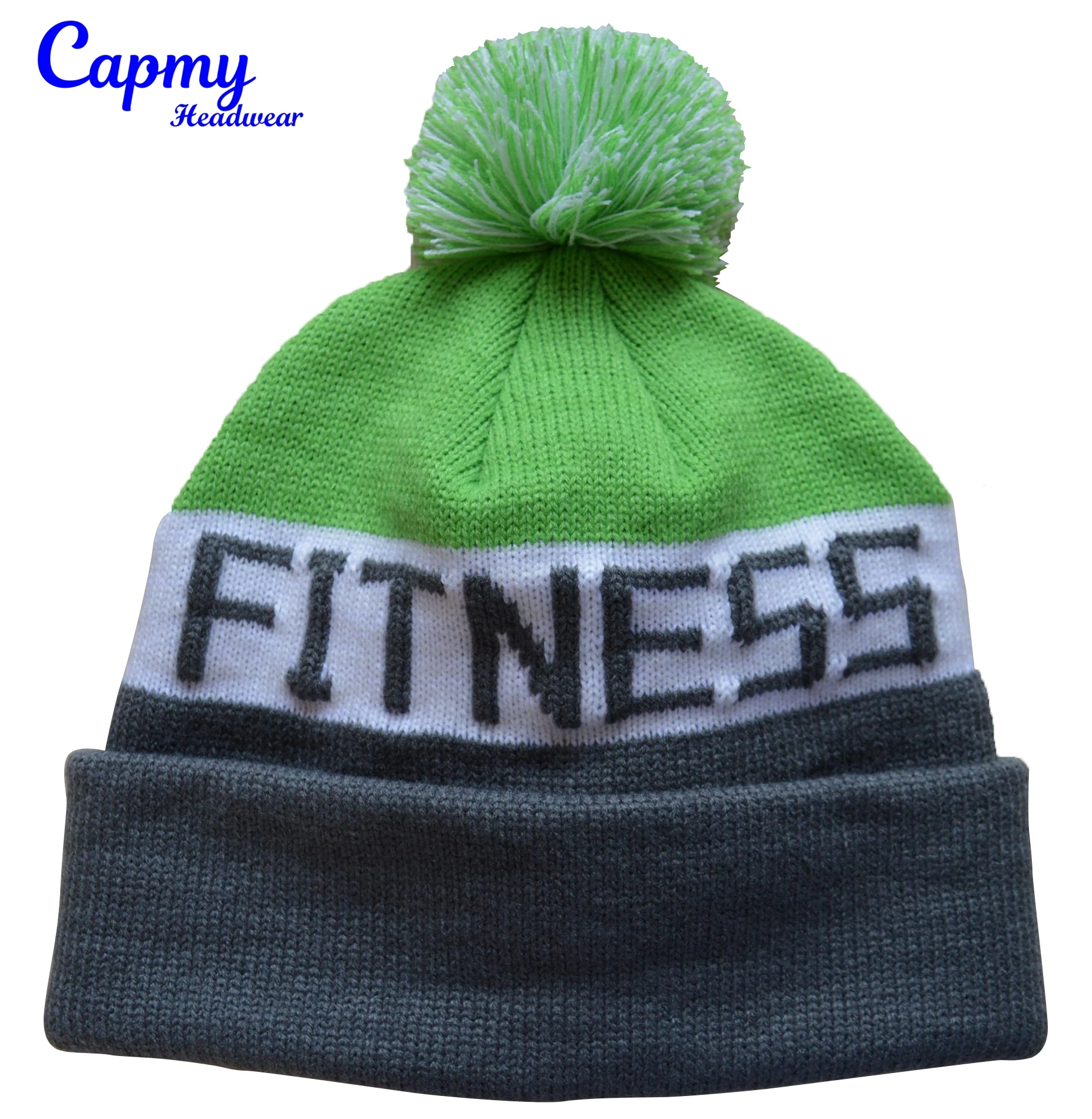 Wholesale high quality custom design knit winter beanie hat, customized embroidered beanie hat