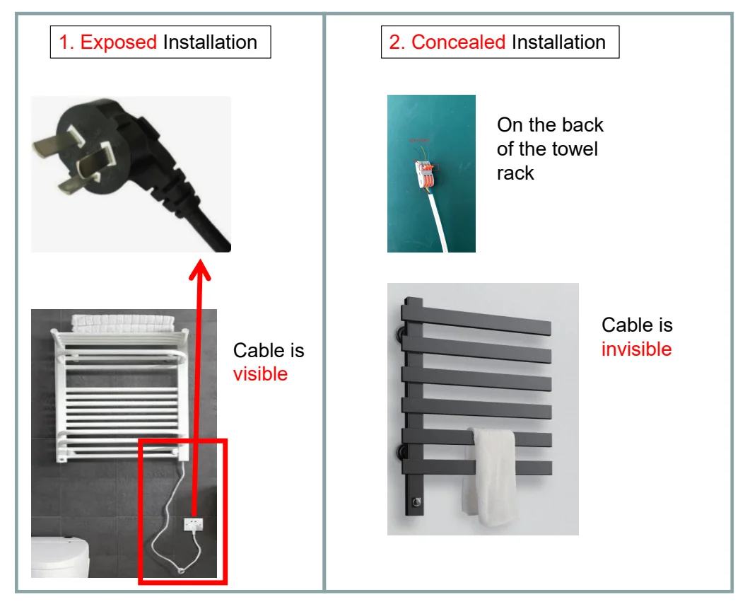 Black Towel Warmer Fashion Style Electric 4 Bar Wall Mounting Carbon Fiber Heated Towel Rail Black