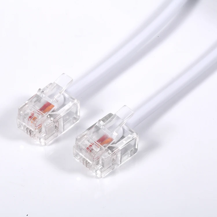 Защита окружающей среды 28AWG телефонная линия с кристаллической головкой 6P2C 1 2