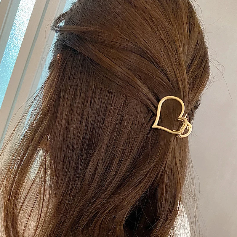 Wholesale Japanese Korean Metal Hairpins simple women bath Gold catch back head grab geometric alloy hair Claw Clips