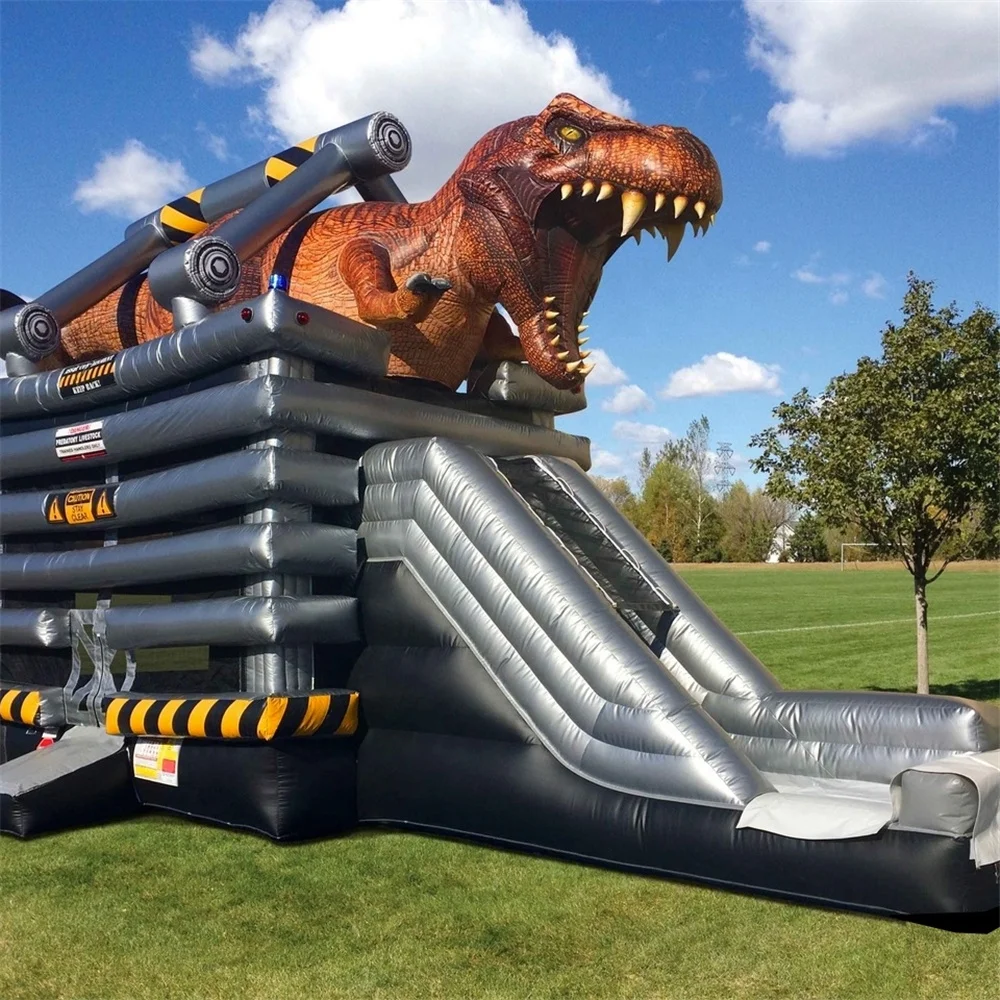 Inflatable Jumping Castle Dinosaur Bounce Combo House T-Rex Bounce and Slide Combo