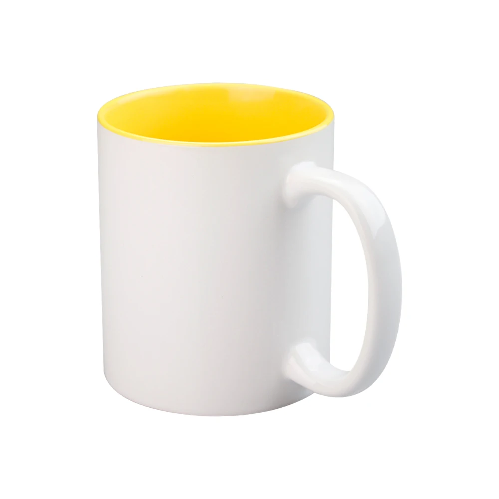 
Whole sale 330ml Ceramic Sublimation Coated Mugs Inner Colorful 11oz Custom Logo Pattern Photo Accepted Plain Mug Supplier 