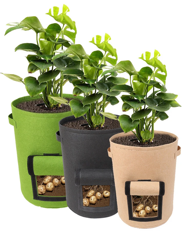 Нетканый материал ручной работы, Лидер продаж, полиэфир, самая дешевая войлочная сумка для выращивания растений, корзины, овощи, оптовая продажа, теплица, полиэфирный войлок