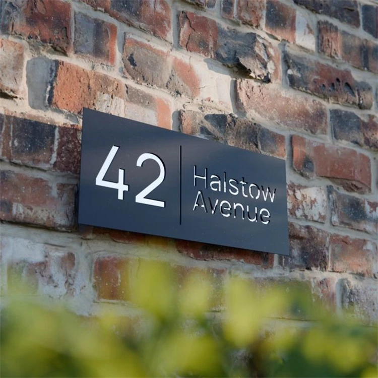 Modern Design Lighting Door Plate Personalized House Sign with Steel and Acrylic Material for Hotels Outdoor Use