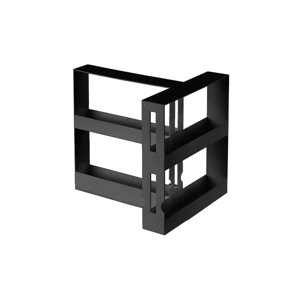 Spice Rack, Standing, Extendable, 2 Tiers, No Drilling, Lots of Storage Space, Shelf for Kitchen, Plastic, Black