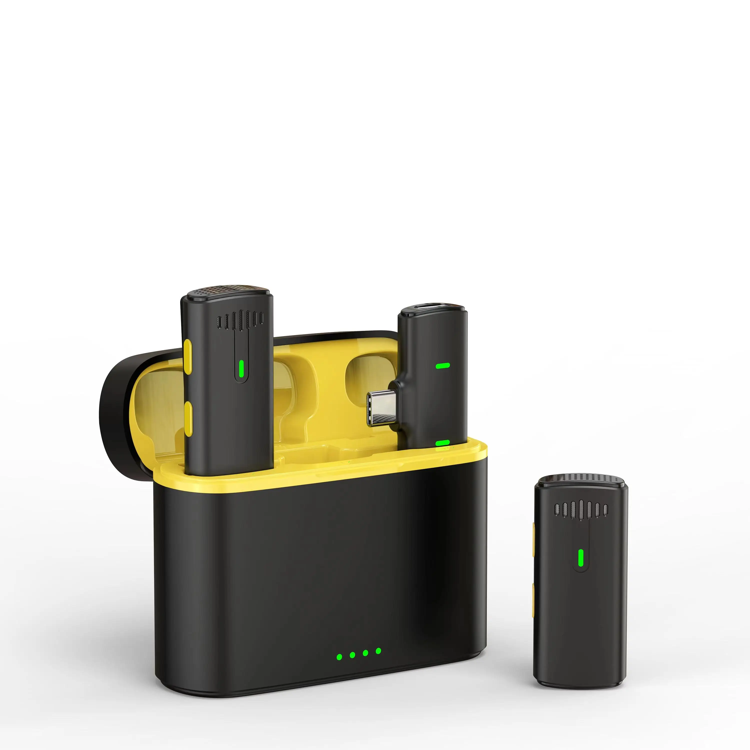 Wireless Lavalier Lapel Microphone Cordless Omnidirectional Condenser Recording Mic for Interview Video Podcast Vlog YouTube