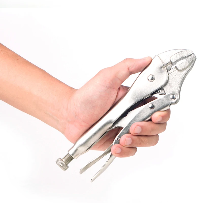 
HANS.w 7 inch Straight Jaw Locking Pliers with Wire Cutter, Curved Jaw 