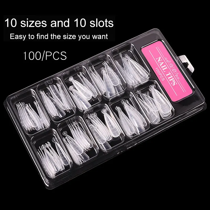 100pcs DIY Extended False Nails Wholesale Acrylic Nail Tips Custom Private Label Nail Tips