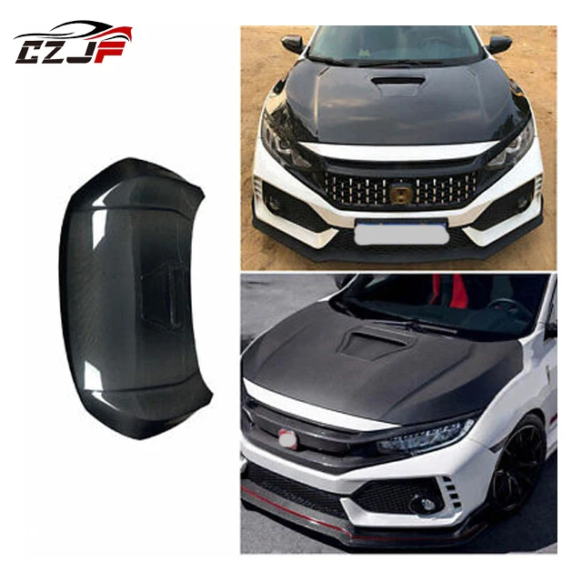 Стильная крышка капота двигателя GTR из углеродного волокна для HONDA CIVIC X 10 GEN 2016