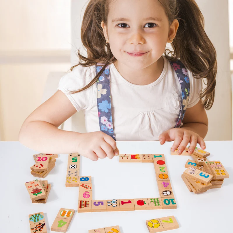 High Quality Wooden Digital Building Blocks Toy Children Color Shape Number Learning Toy Wooden Early Educational Toys kids