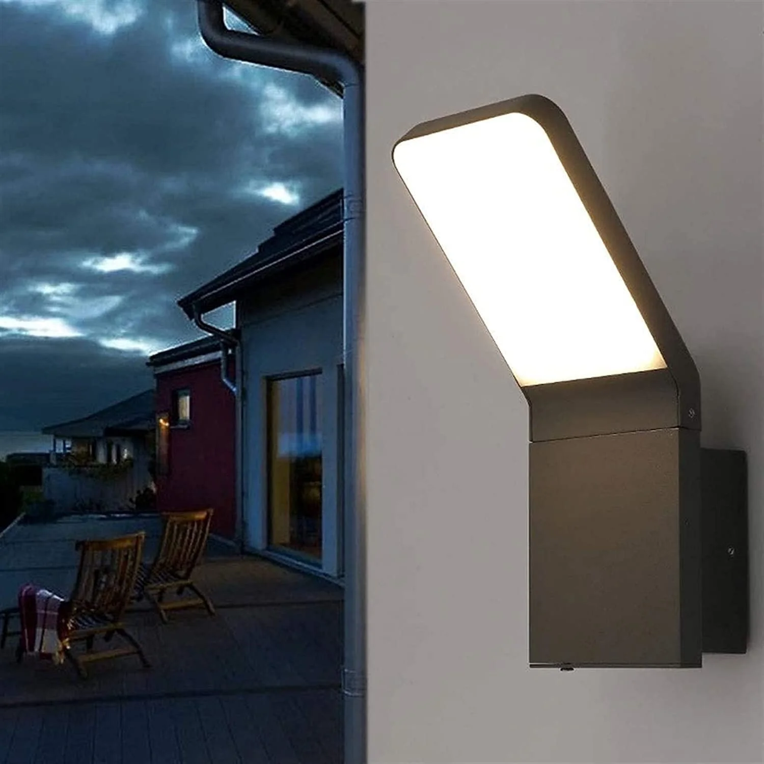 decorative ip44 aluminum landscape L shape downward garden porch outdoor led wall light lamp