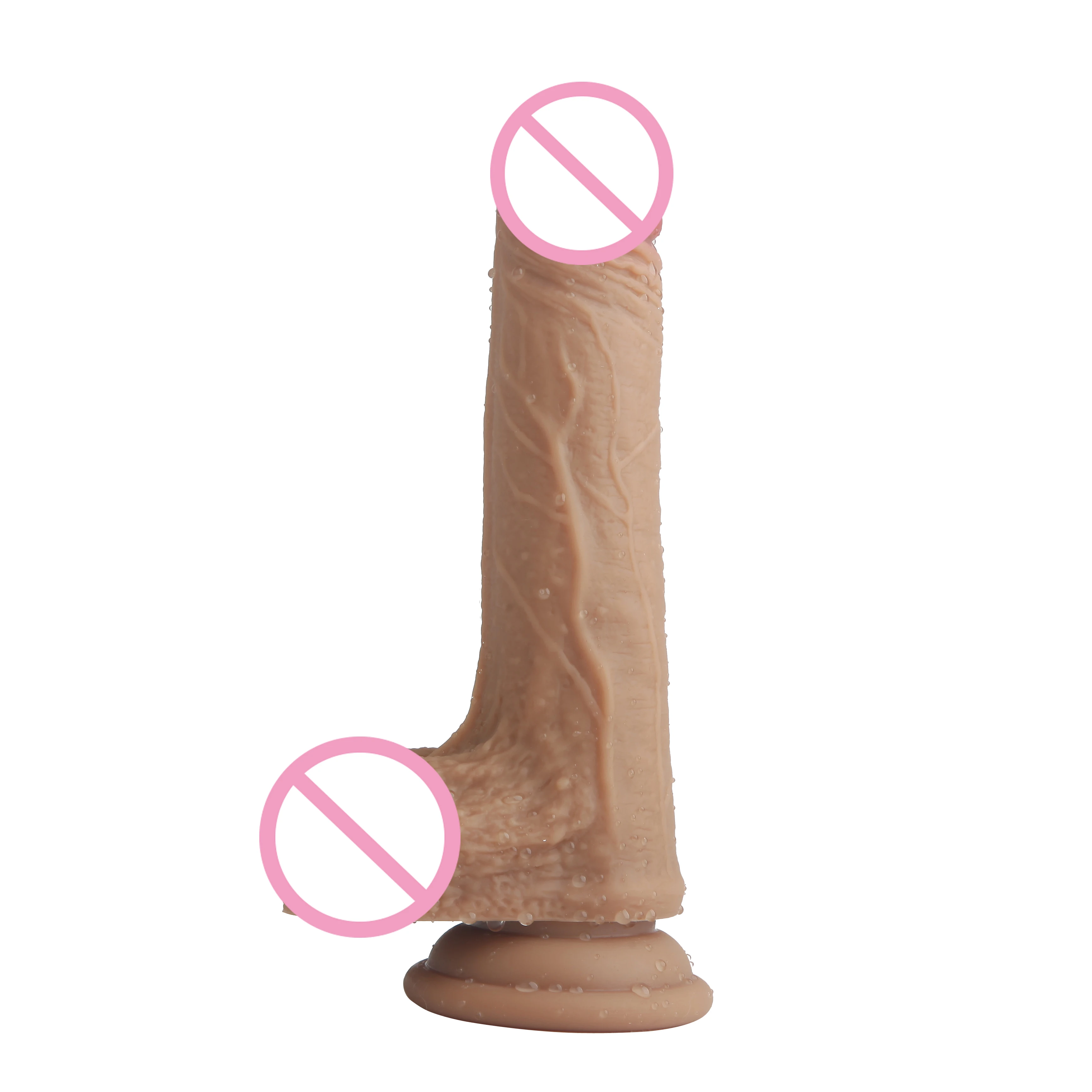 Silicone Realistic Dildos Women Vagina Clitoris Stimulation Thrusting Dildo with Powerful Suction Cups