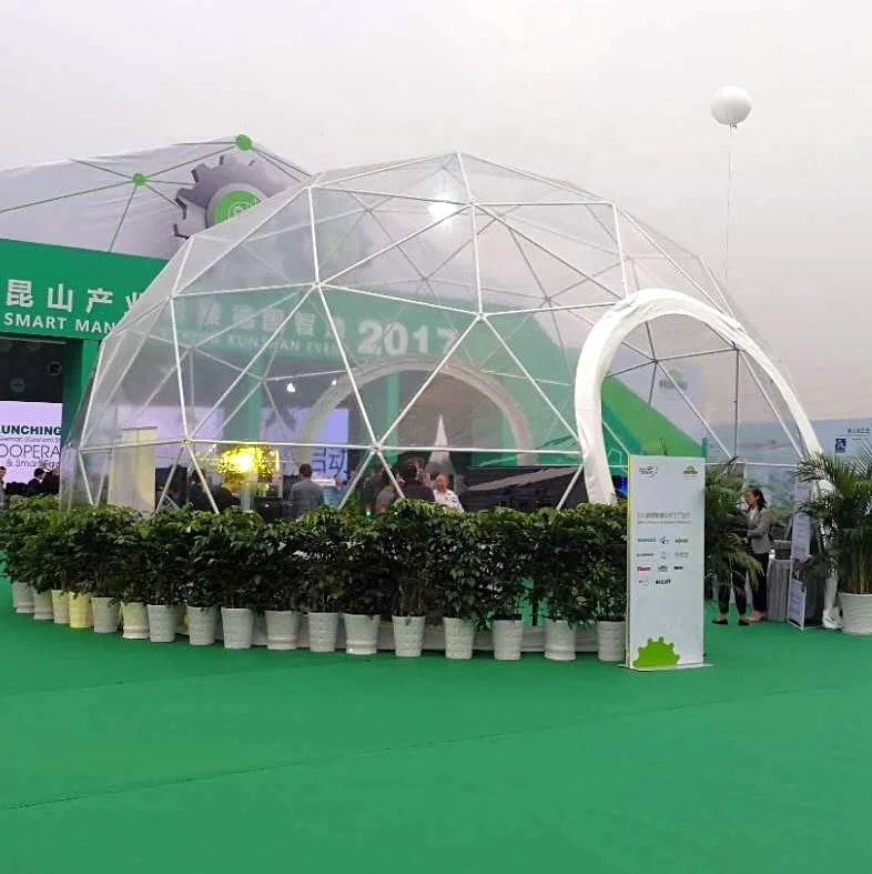 China custom-built glass geodesic dome greenhouse domes for sale
