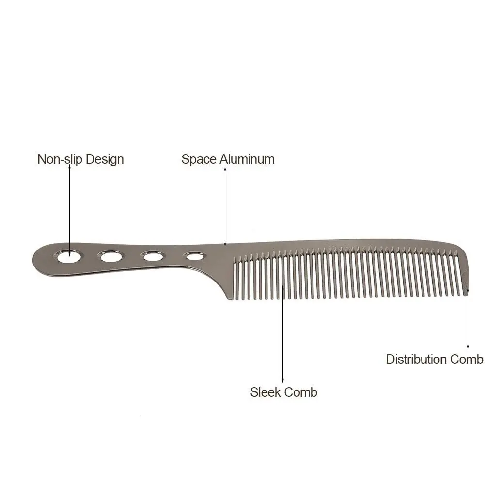 Space Aluminum Hair Comb Professional Hairdressing Combs Hair Cutting Dying Hair Brush Barber Combs Tools Salon Accessaries