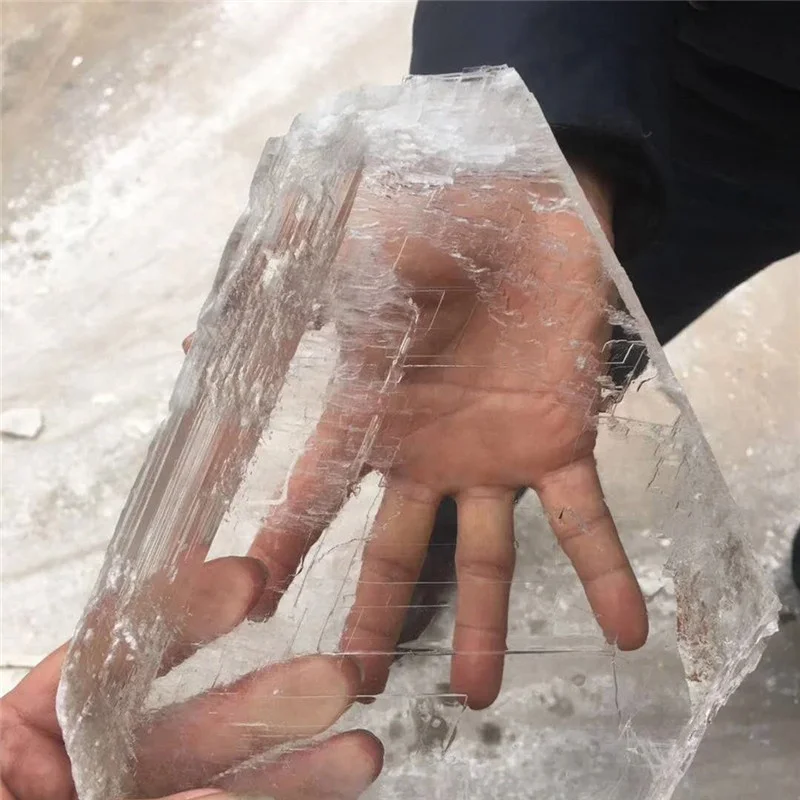 Natural Rough Crystal Quartz Plate Mineral Raw Crystal White Clear Selenite Gypsum Slab Slice Stones