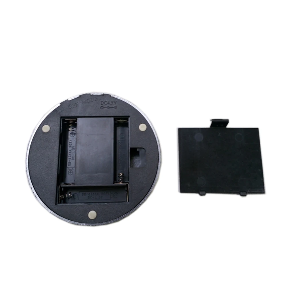 Shinny black plastic round mirror led battery light display stand base