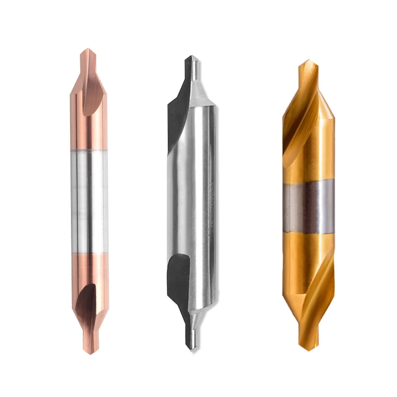 Carbide Cobalt Double Head Titanium Plating Center Drill For Metal Center Drill Center Bit