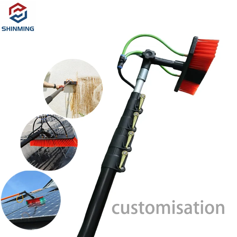 Customisation4-30ft aluminum telescopic window cleaning poles water fed poles solar panel cleaning brush kit telescopic brush