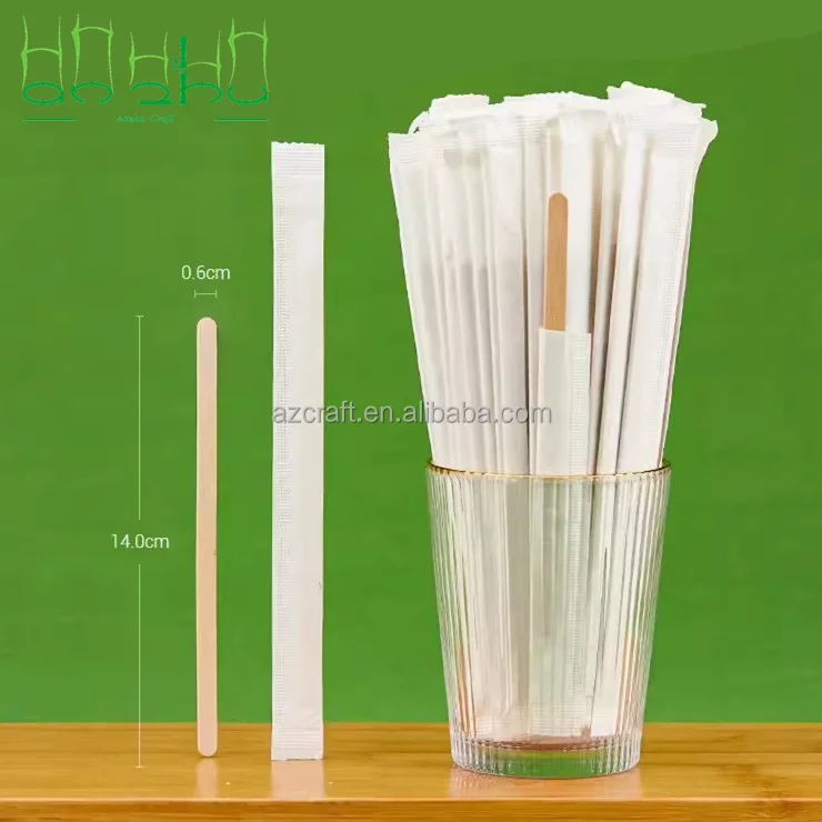 Custom Logo Wooden Stir Sticks Biodegradable Cafe Grade Natural Bamboo Coffee Stir Sticks for Cocktails Tea