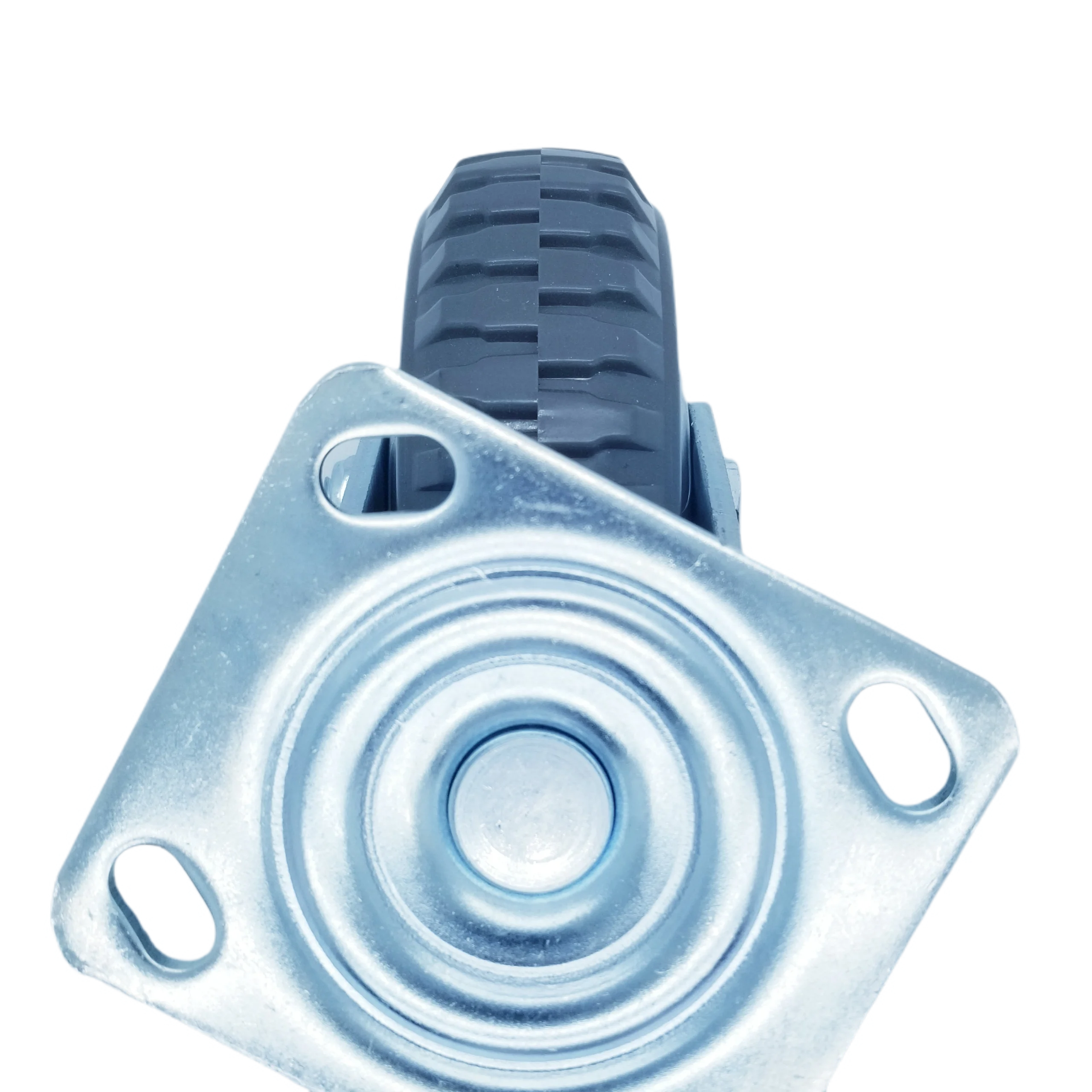 Easy Installation Durable 200mm Load 430kg PVC PU Hospital Heavy Duty Plate Swivel Caster With Front Brake