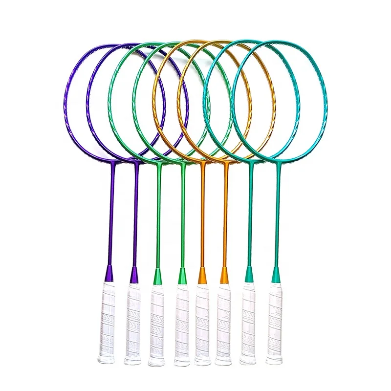 Factory Full carbon  4U 22~30LBS Pure Color without logos badminton rackets for sports