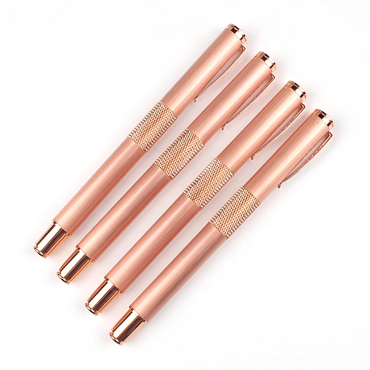 High quality luxury rose gold signature pen best graduation gift heavy roller pen can be engraved logo