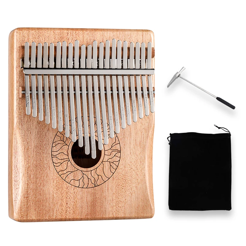 Hluru Wholesale Kalimba Wooden Thumb Piano Musical Instrument Toy 21 Key KHD21
