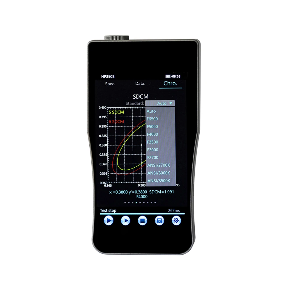 HP350B 380-780nm Handheld Blue Light Tester Portable Spectrometer for Filter Glasses Tester