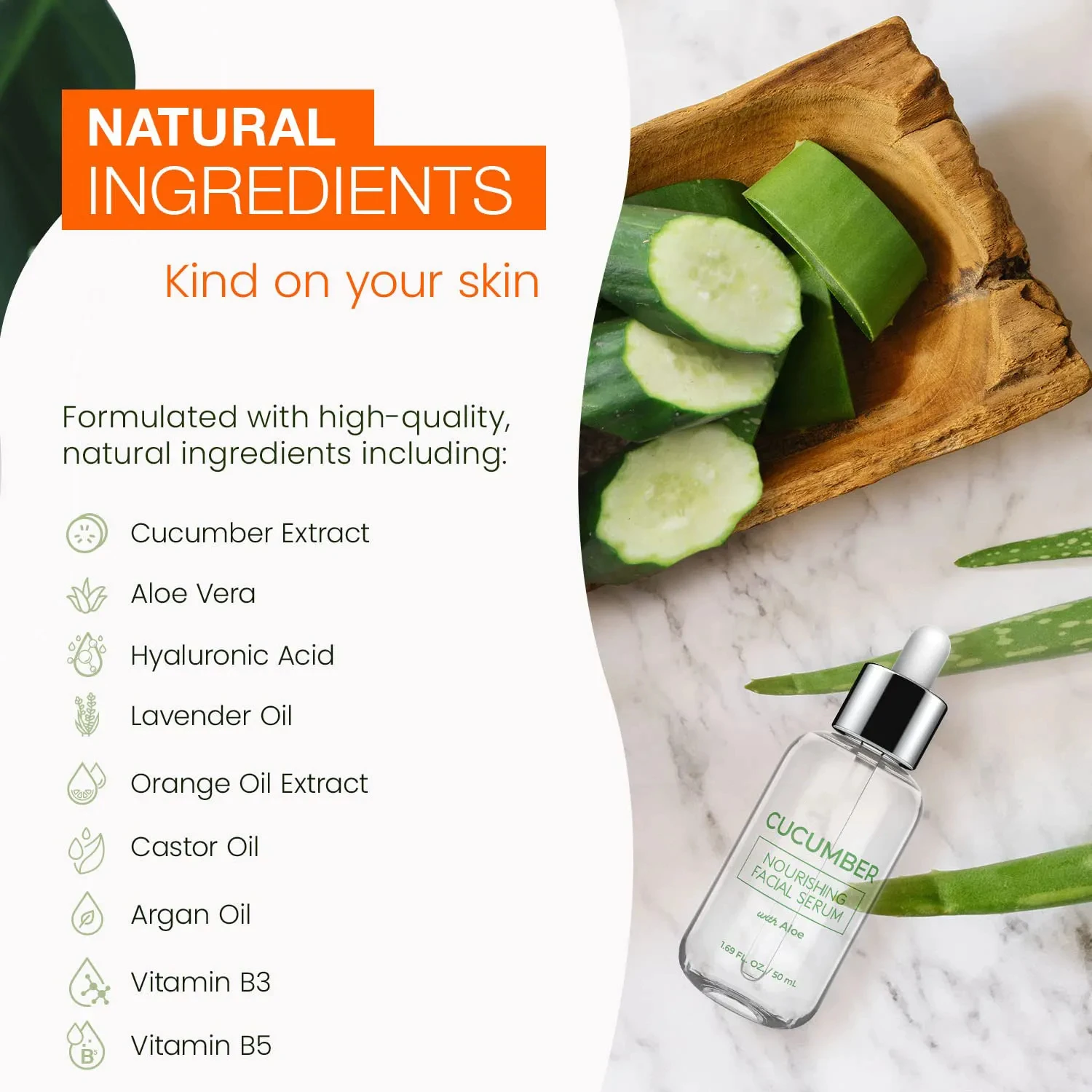 Private Label Korean Hydrates & Moisturizes Dry Skin Soothing Cucumber Aloe Vera Gel Face Serum