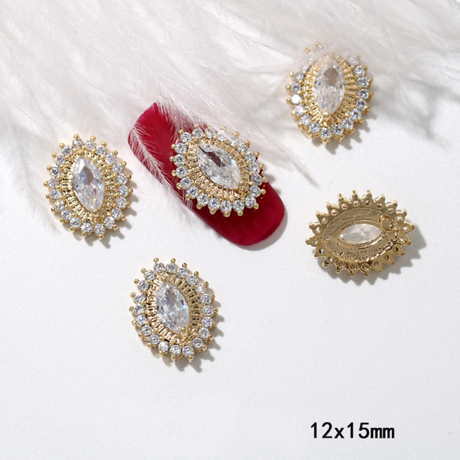 Alloy 3d Nail Charms Crystal Diamond Stone Strass Rhinestone Nail Jewelry Manicure Nail Art Decoration